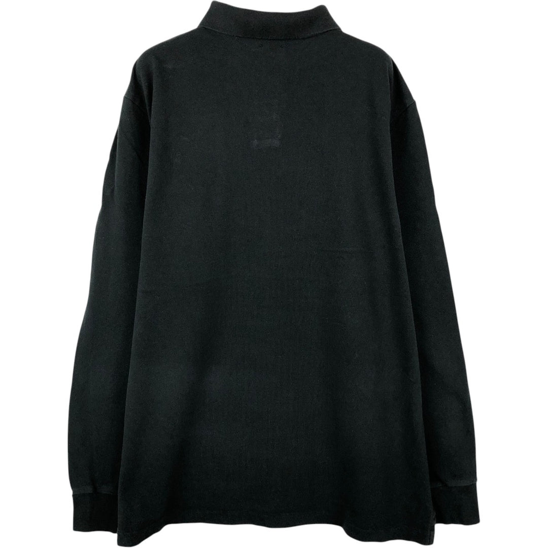 Ralph Lauren CUSTOM FIT Long-Sleeve Polo Shirt, Men's Size XL (approx.) cotton black type Vintage Second Hand