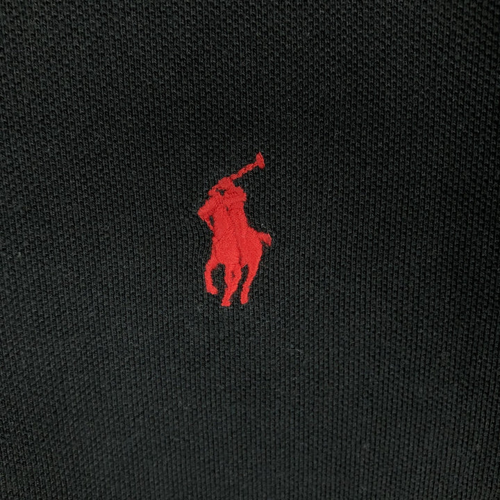 Ralph Lauren CUSTOM FIT Long-Sleeve Polo Shirt, Men's Size XL (approx.) cotton black type Vintage Second Hand