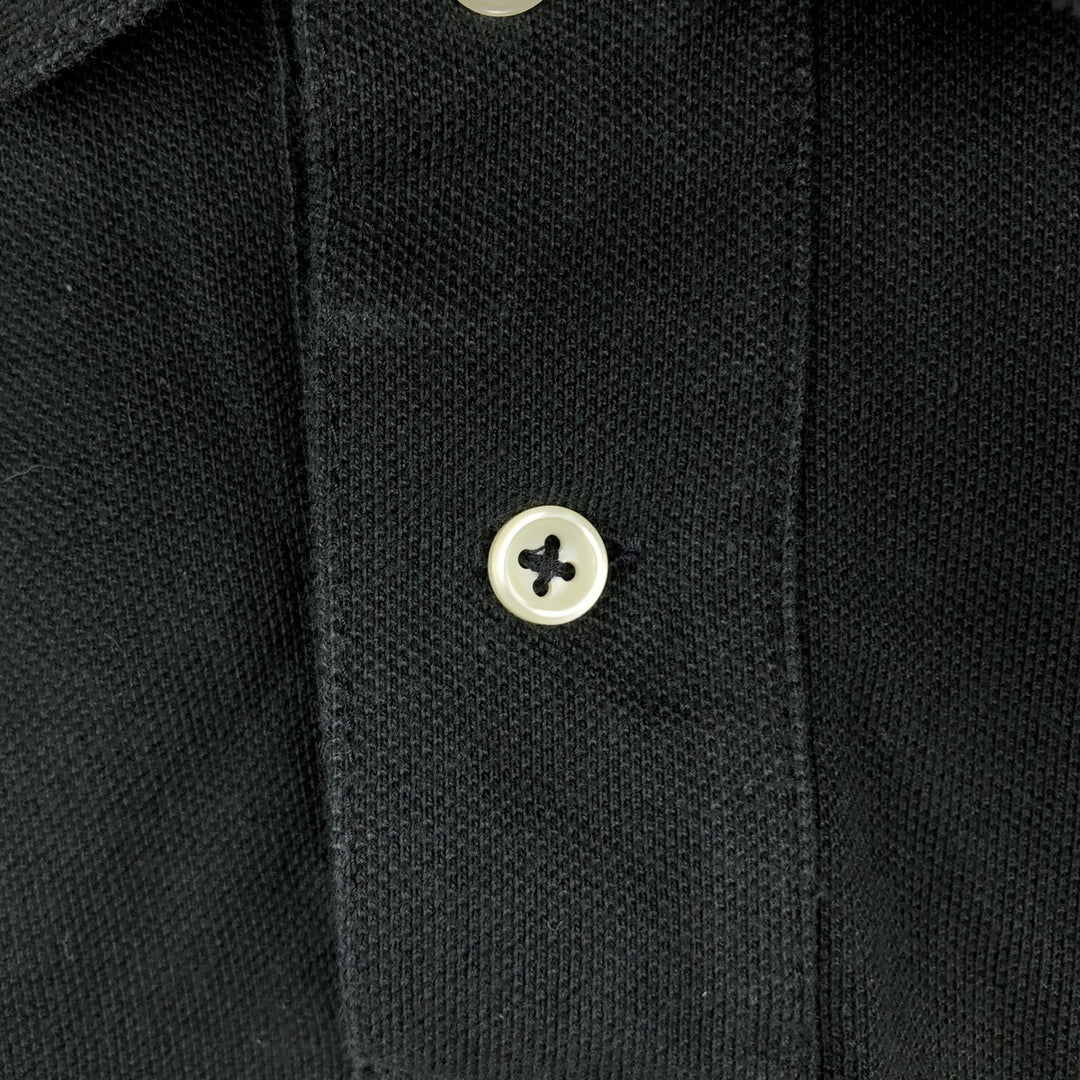 Ralph Lauren CUSTOM FIT Long-Sleeve Polo Shirt, Men's Size XL (approx.) cotton black type Vintage Second Hand