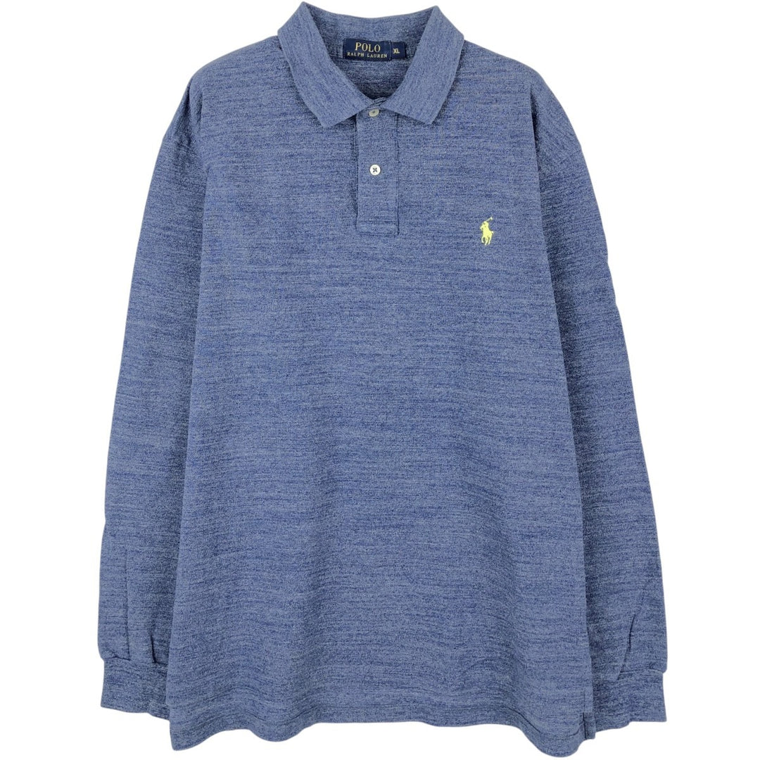 Ralph Lauren POLO RALPH LAUREN Long Sleeve Polo Shirt Men's XL cotton blue type Vintage Second Hand