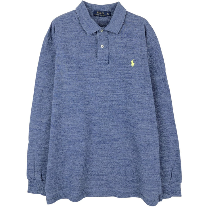 Ralph Lauren POLO RALPH LAUREN Long Sleeve Polo Shirt Men's XL cotton blue type Vintage Second Hand