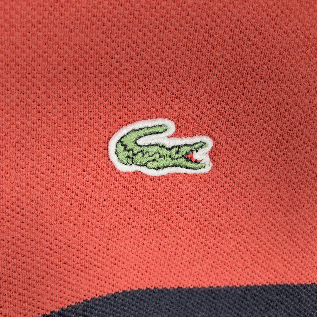 Lacoste Multi-stripe Long-Sleeve Striped Polo Shirt, Size 5 (Men's M equivalent) cotton brown type Vintage Second Hand
