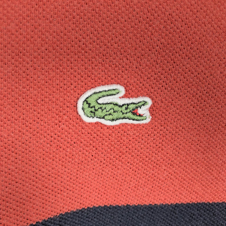 Lacoste Multi-stripe Long-Sleeve Striped Polo Shirt, Size 5 (Men's M equivalent) cotton brown type Vintage Second Hand