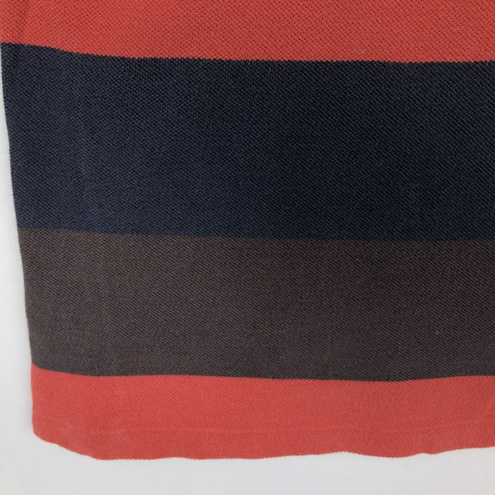 Lacoste Multi-stripe Long-Sleeve Striped Polo Shirt, Size 5 (Men's M equivalent) cotton brown type Vintage Second Hand