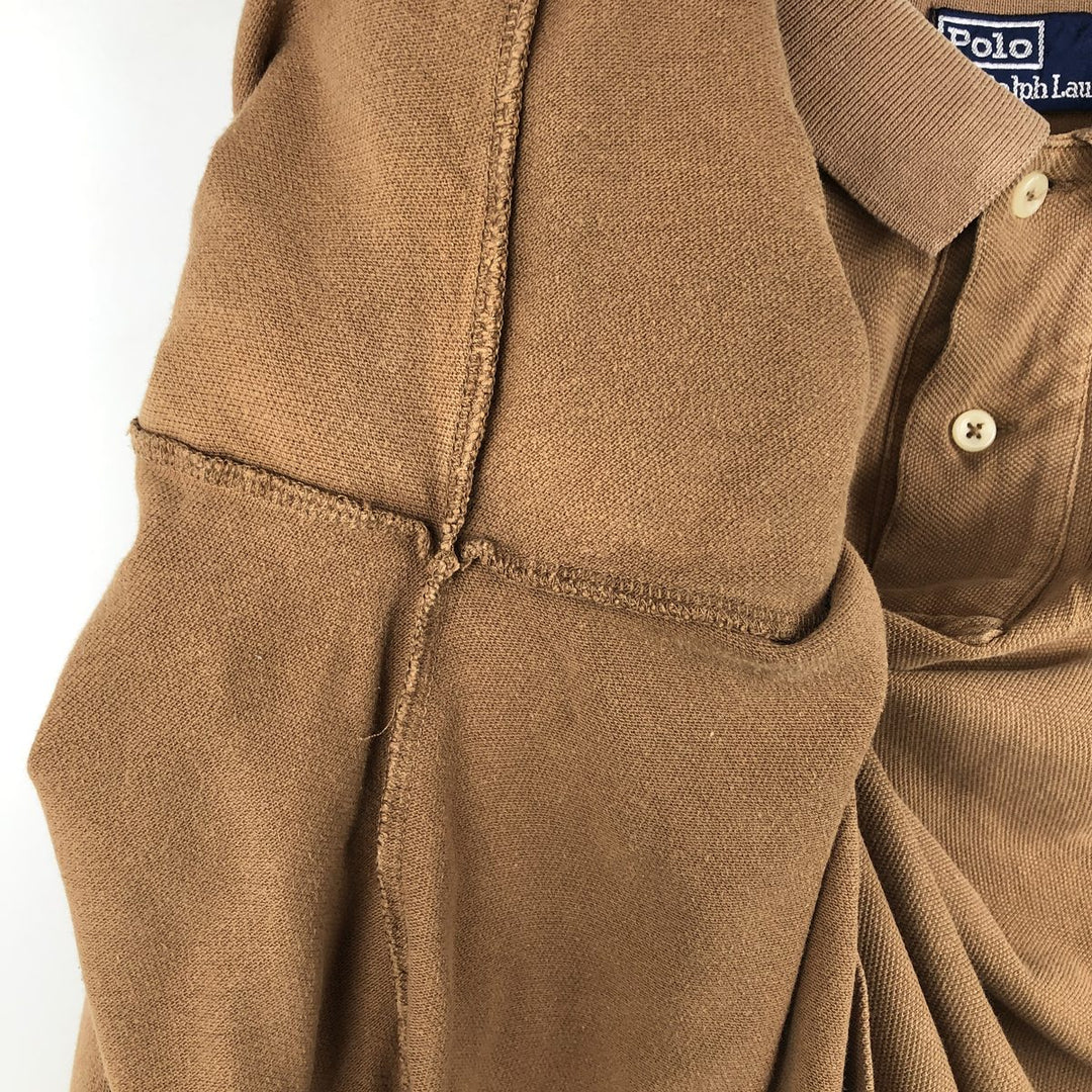Ralph Lauren POLO by Ralph Lauren long sleeve polo shirt, men's size L cotton Beige type Vintage Second Hand