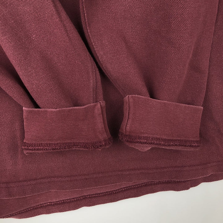 Fred Perry long-sleeved polo shirt, men's size XL (approx.) cotton wine-red Vintage Second Hand