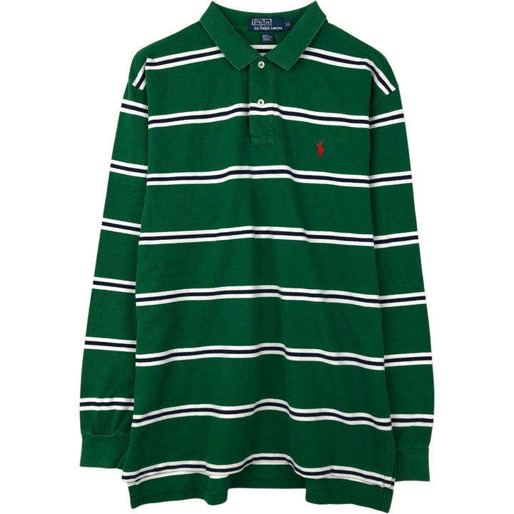 Ralph Lauren POLO by Ralph Lauren Long Sleeve Striped Polo Shirt Men's XL cotton green type Vintage Second Hand
