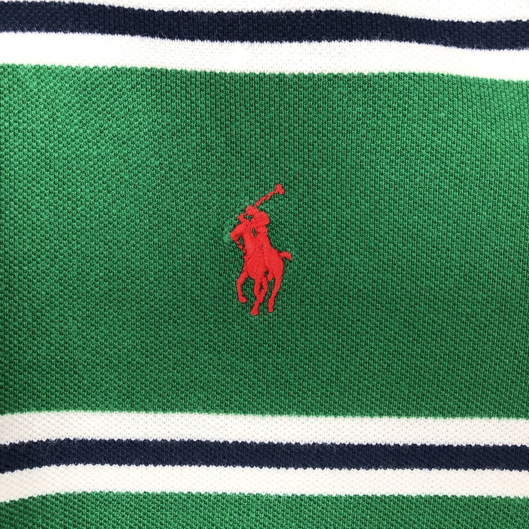 Ralph Lauren POLO by Ralph Lauren Long Sleeve Striped Polo Shirt Men's XL cotton green type Vintage Second Hand