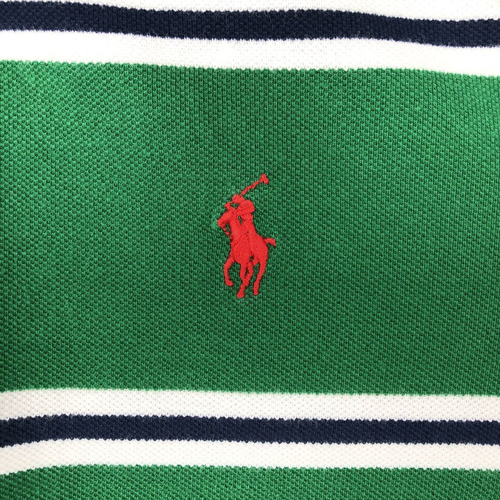 Ralph Lauren POLO by Ralph Lauren Long Sleeve Striped Polo Shirt Men's XL cotton green type Vintage Second Hand