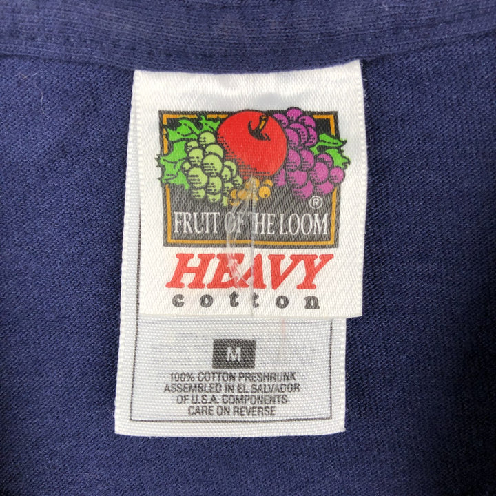 2000'S Fruit of the Loom message print T-shirt, men's size M (approx.) cotton navy blue type Vintage Second Hand