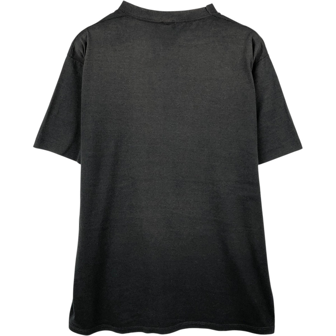 90'S Russell JERZEES Message Print T-Shirt, Made in USA, Men's XL (approx.), Vintage polyester black type Vintage Second Hand