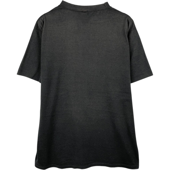 90'S Russell JERZEES Message Print T-Shirt, Made in USA, Men's XL (approx.), Vintage polyester black type Vintage Second Hand