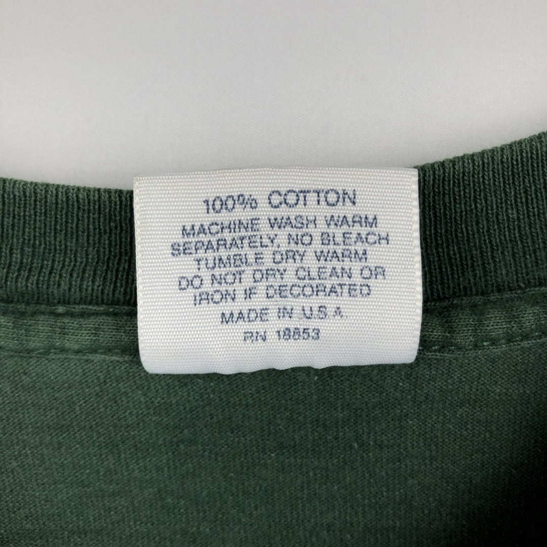 ~90'S Savvy Message Print T-Shirt, Made in USA, Men's Size L (Equivalent), Vintage cotton Green type dark green Vintage Second Hand