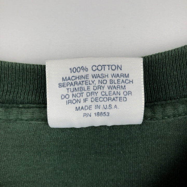 ~90'S Savvy Message Print T-Shirt, Made in USA, Men's Size L (Equivalent), Vintage cotton Green type dark green Vintage Second Hand