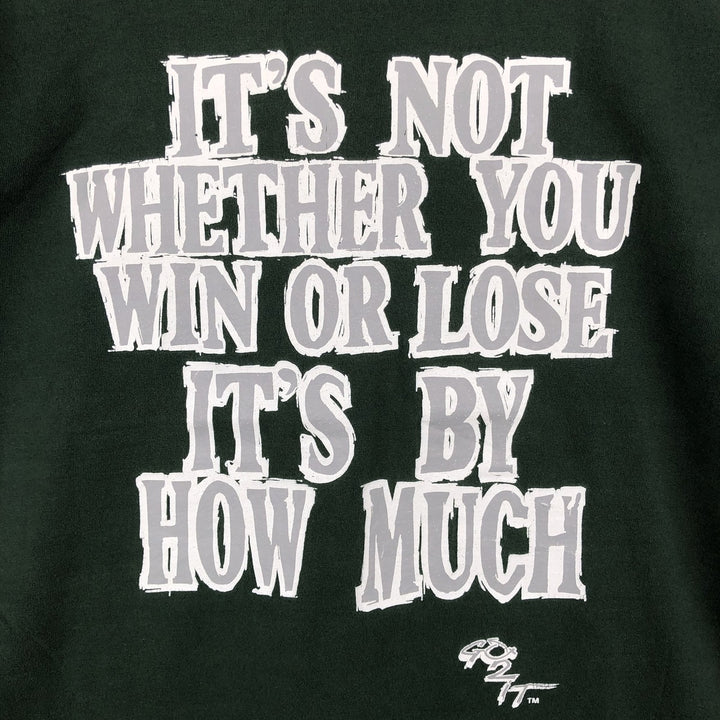 ~90'S Savvy Message Print T-Shirt, Made in USA, Men's Size L (Equivalent), Vintage cotton Green type dark green Vintage Second Hand