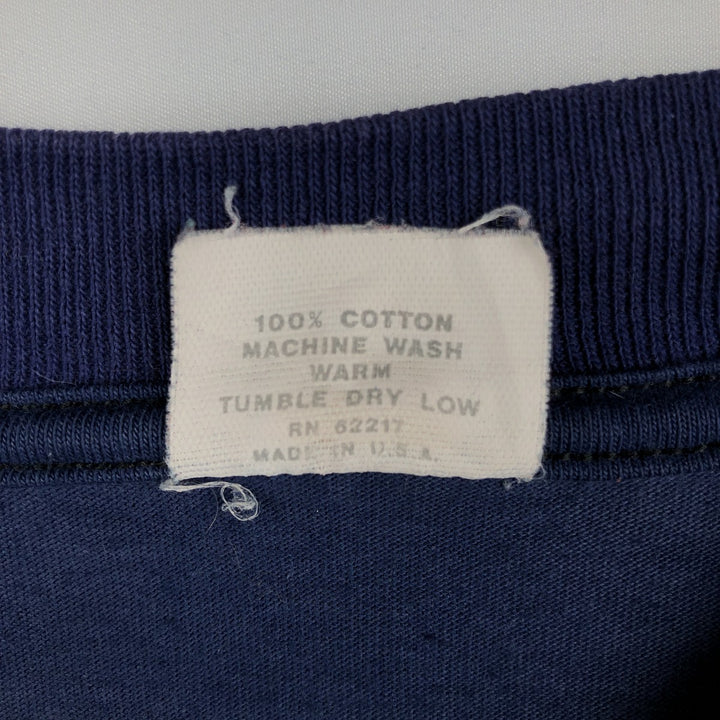 90'S American Sportswear Message Print T-Shirt, Made in USA, Men's Size XL (Equivalent), Vintage cotton navy blue type Vintage Second Hand