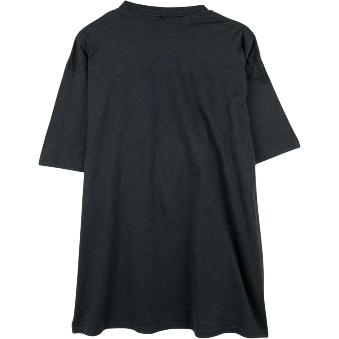 80s-90'S Jerzees Message Print T-Shirt, Made in USA, Men's XXL equivalent, Vintage cotton black type Vintage Second Hand