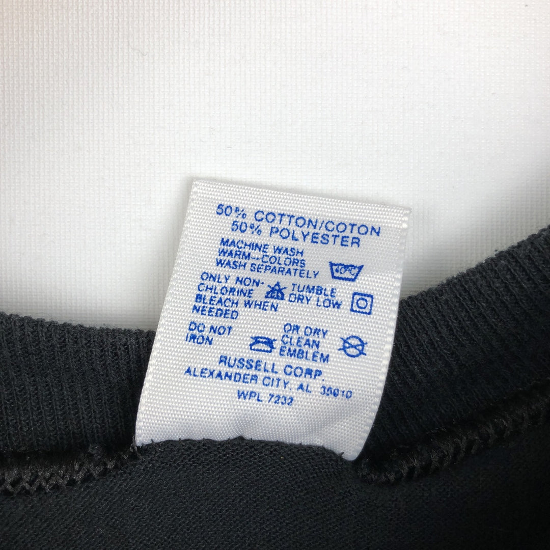 80s-90'S Jerzees Message Print T-Shirt, Made in USA, Men's XXL equivalent, Vintage cotton black type Vintage Second Hand