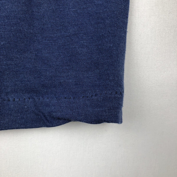 80'S Hanes Fifty-Fifty Blue Tag Message Print T-Shirt, Made in USA, Men's XL Equivalent, Vintage cotton navy blue type Vintage Second Hand