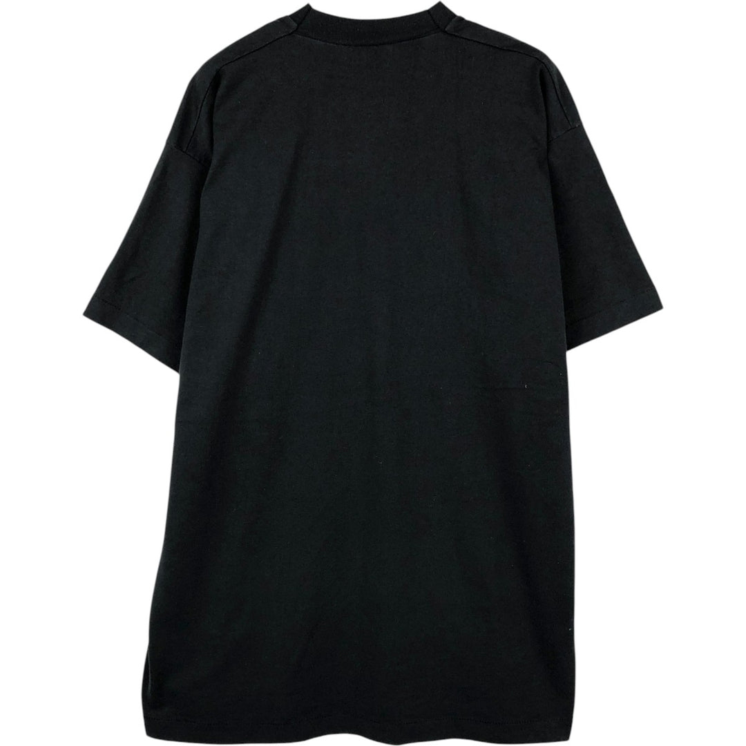 90'S message print T-shirt, men's size M equivalent, vintage. unclear black type Vintage Second Hand