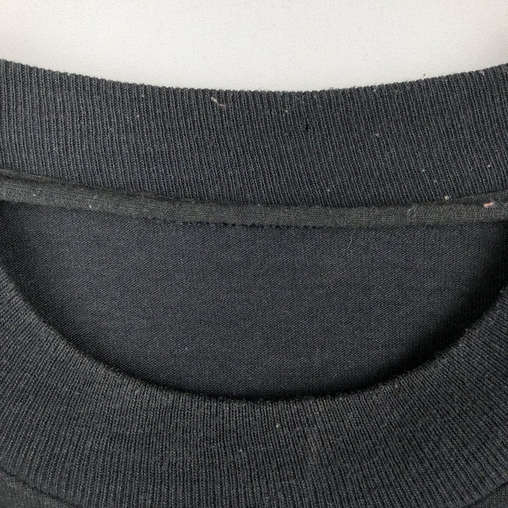 90'S message print T-shirt, men's size M equivalent, vintage. unclear black type Vintage Second Hand