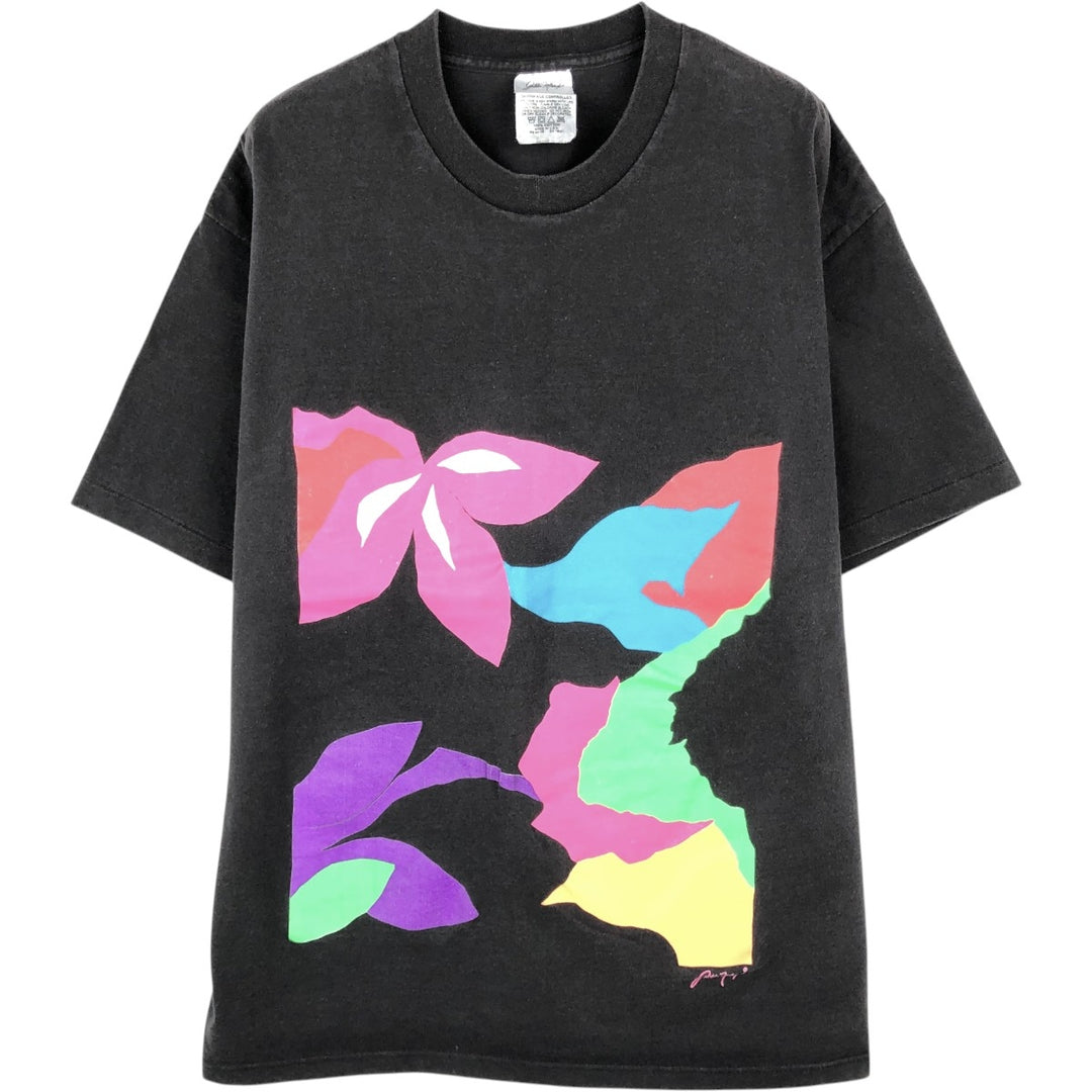 90'S Gilda Marx Art T-Shirt, Made in USA, Men's Size L (Equivalent), Vintage cotton black type Vintage Second Hand