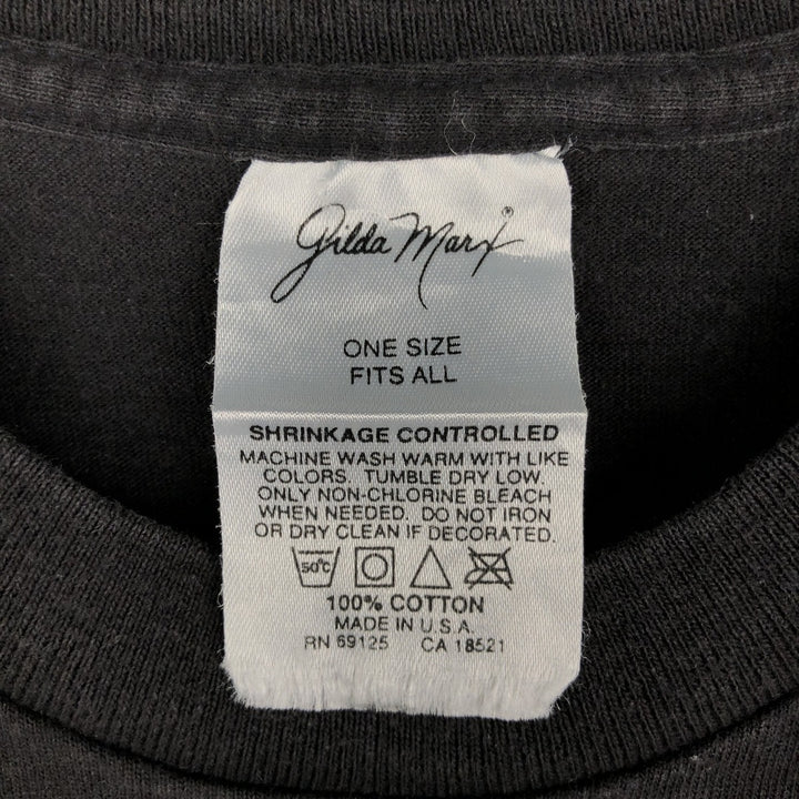90'S Gilda Marx Art T-Shirt, Made in USA, Men's Size L (Equivalent), Vintage cotton black type Vintage Second Hand