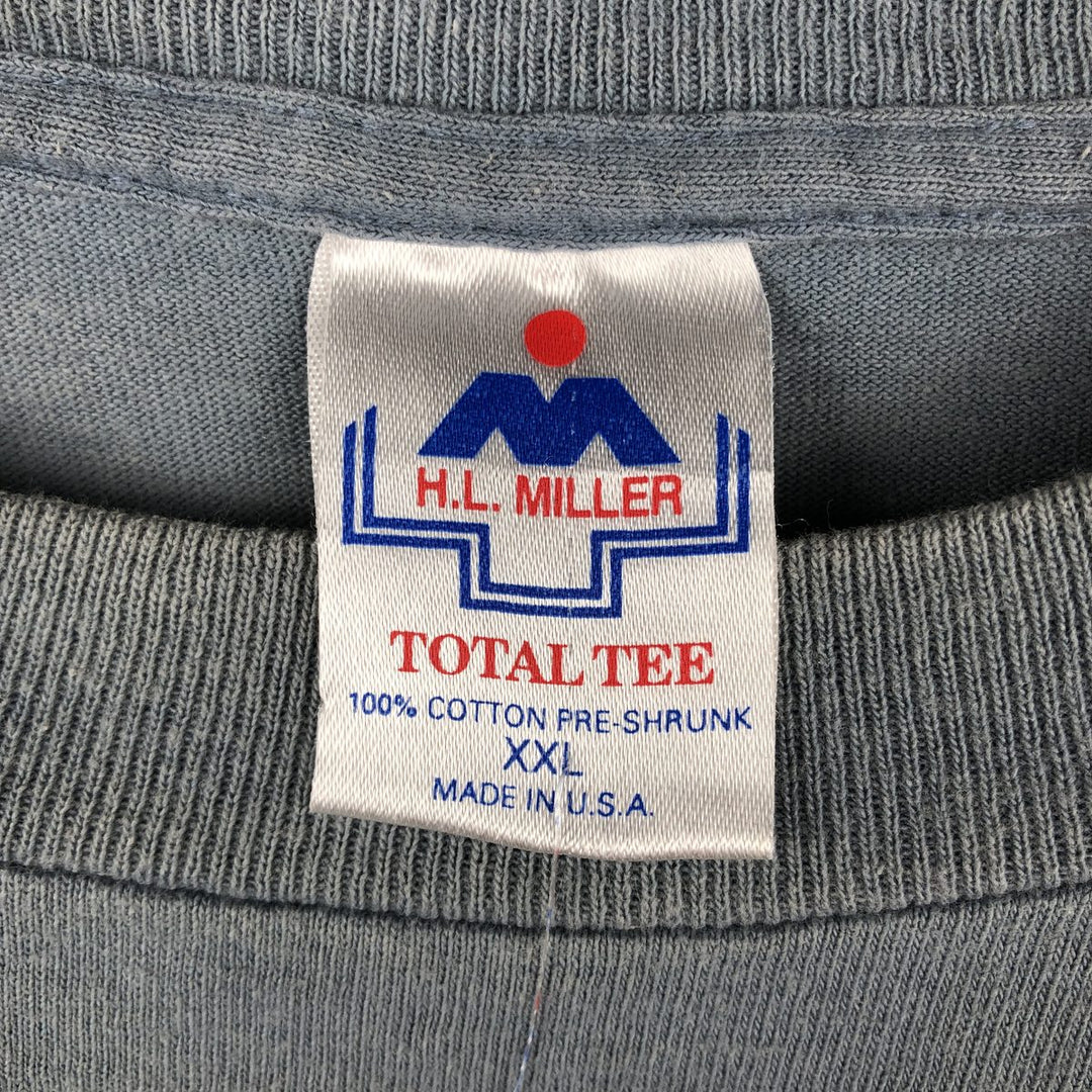 90'S HL Miller TOTAL TEE Cape May Floral Sunflower Art T-Shirt Made in USA Men's XXL equivalent Vintage cotton gray type Vintage Second Hand