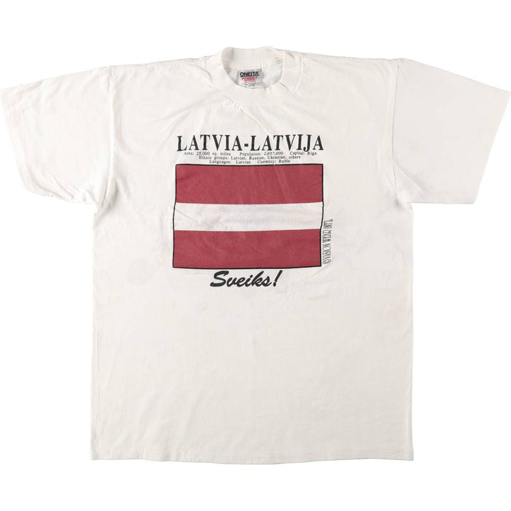 90'S ONEITA POWER-T Printed T-shirt, Men's XL, Vintage cotton white type Vintage Second Hand
