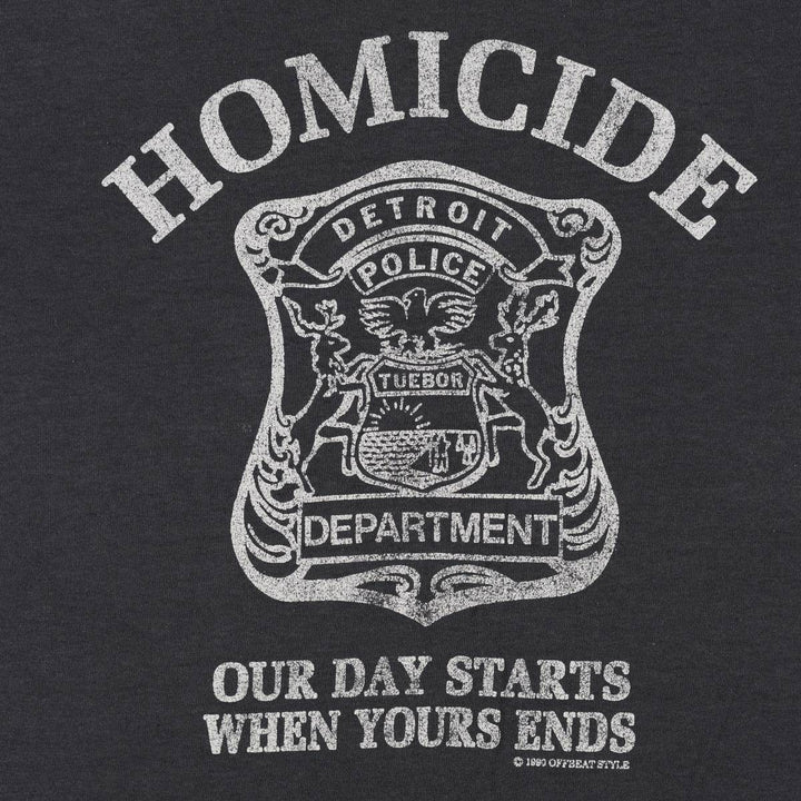 90'S Screen Stars Detroit Police Print T-Shirt, Made in USA, Men's XL (approx.), Vintage cotton black type Vintage Second Hand