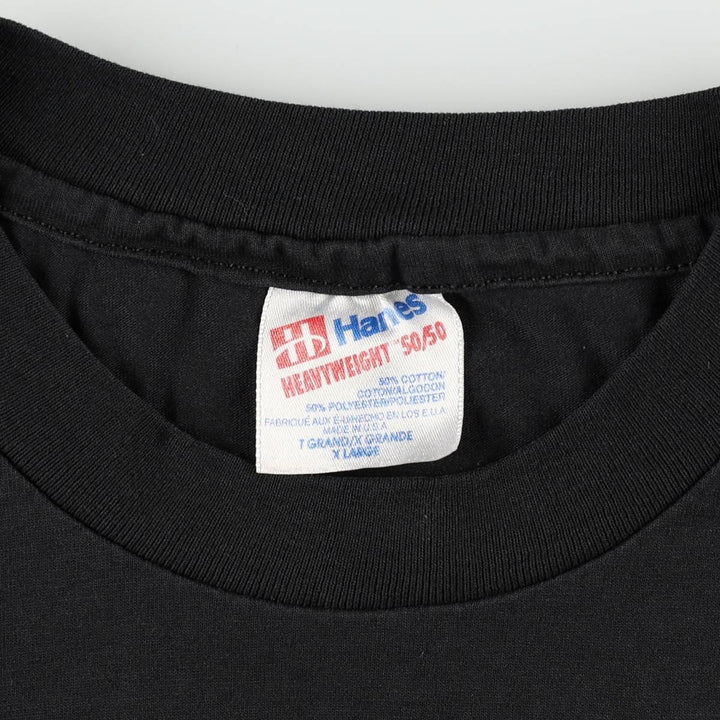 90'S Hanes HEAVYWEIGHT 50 cotton black type Vintage Second Hand