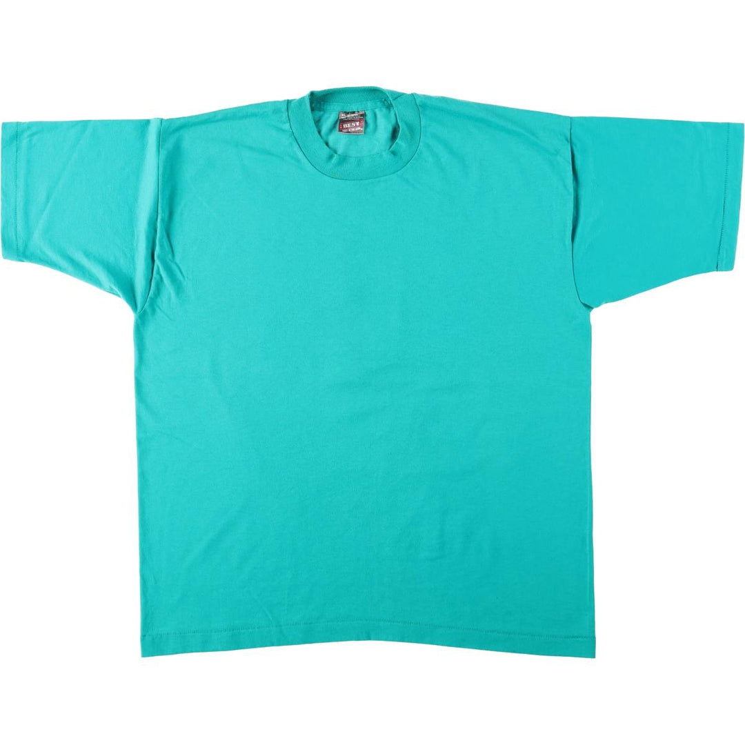 90'S Fruit of the Loom Back Print T-Shirt Men's XL Vintage cotton turquoise blue Vintage Second Hand