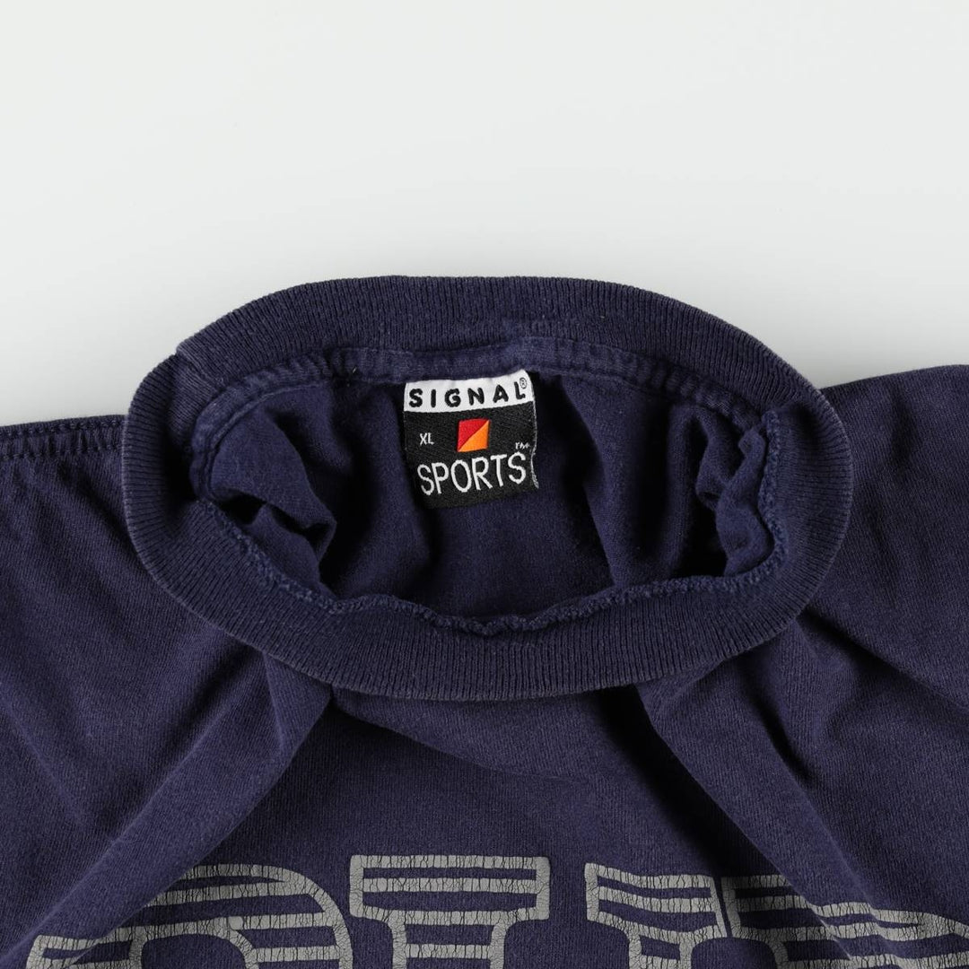 90'S SIGNAL SPORTS Print T-Shirt, Made in USA, Men's XL equivalent, Vintage cotton navy blue type Vintage Second Hand