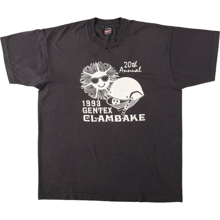 90'S Fruit of the Loom printed T-shirt, made in the USA, men's XL size, vintage cotton black type Vintage Second Hand
