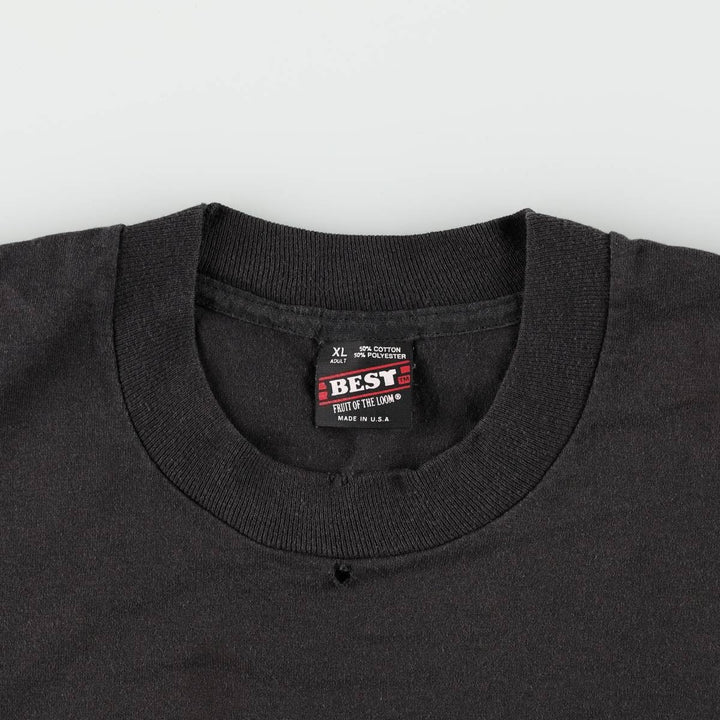 90'S Fruit of the Loom printed T-shirt, made in the USA, men's XL size, vintage cotton black type Vintage Second Hand