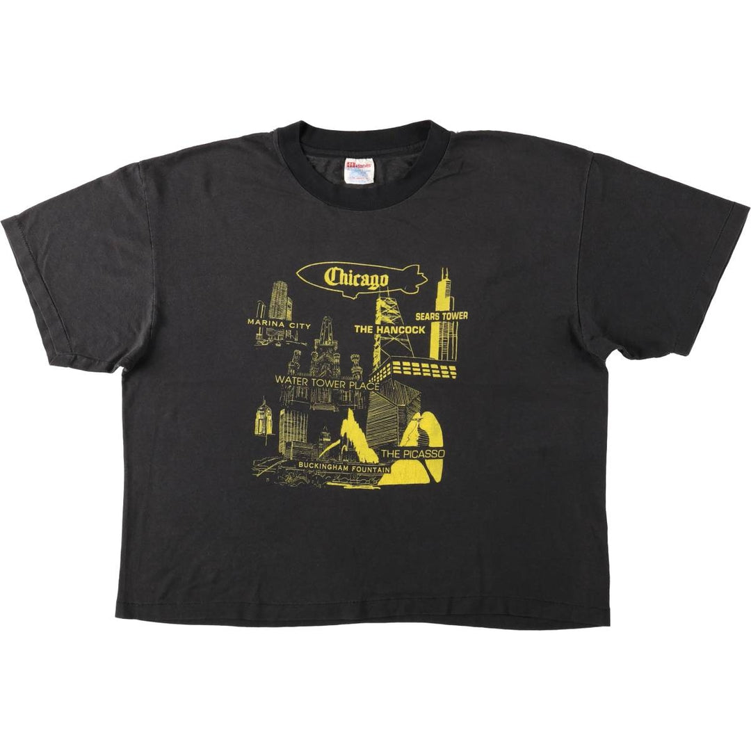 90'S Hanes souvenir t-shirt, men's size XL equivalent, vintage. cotton black type Vintage Second Hand