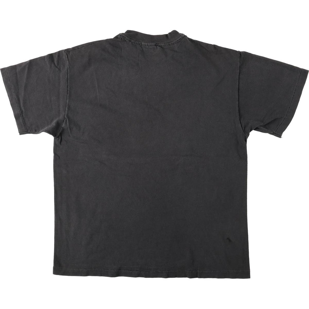 Hanes BEEFY-T Blue Tag Printed T-Shirt, Made in USA, Men's Size L (Equivalent), Vintage cotton black type Vintage Second Hand