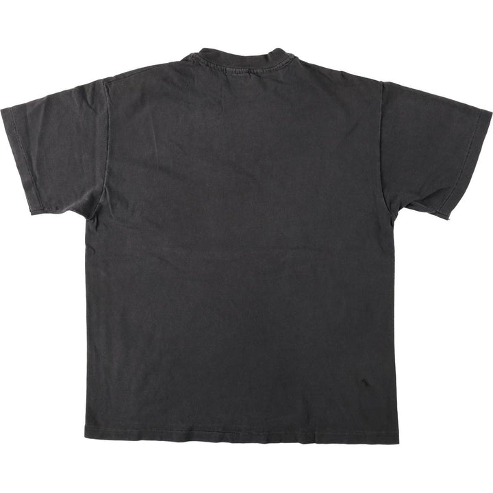 Hanes BEEFY-T Blue Tag Printed T-Shirt, Made in USA, Men's Size L (Equivalent), Vintage cotton black type Vintage Second Hand