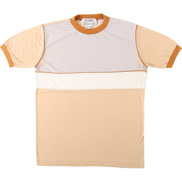 80'S ROYAL CHOICE Ringer T-shirt, Men's Size M (approx.), Vintage polyester Beige type Vintage Second Hand