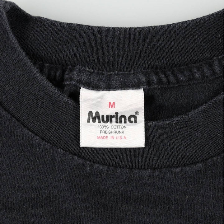 90'S Murina Print T-Shirt, Made in USA, Men's Size M (Equivalent), Vintage cotton black type Vintage Second Hand