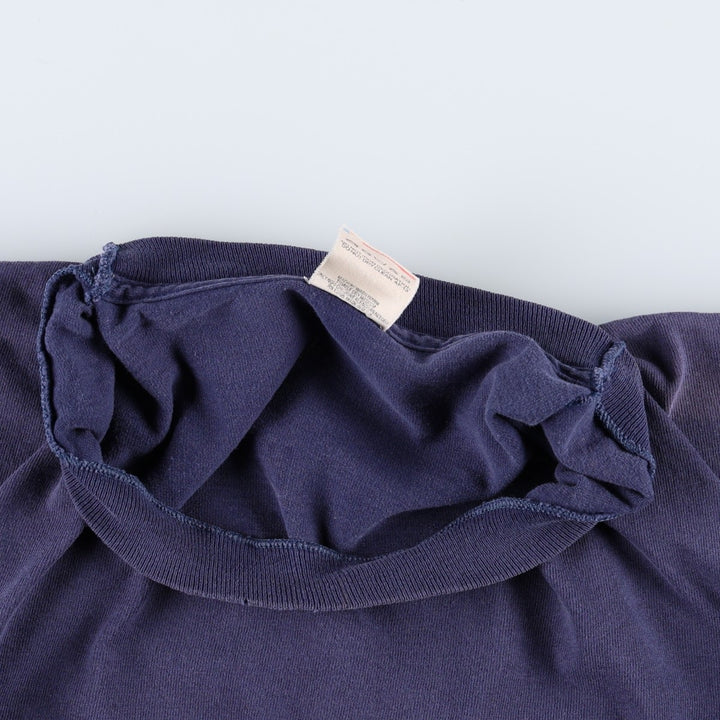 90'S Fruit of the Loom printed T-shirt, made in the USA, men's XL size, vintage cotton navy blue type Vintage Second Hand