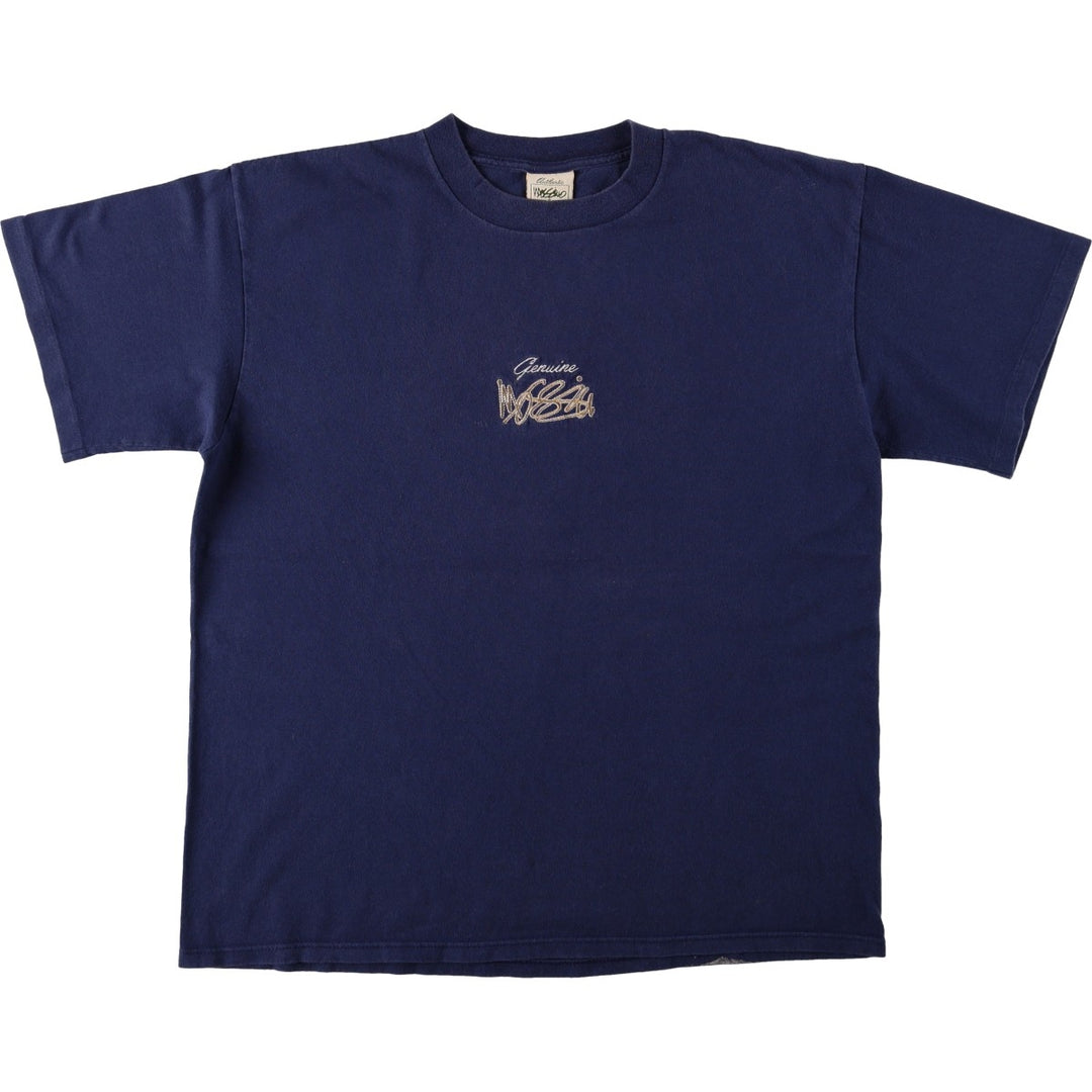 90'S MOSSIMO Print T-Shirt, Made in USA, Men's Size L (Equivalent), Vintage cotton navy blue type Vintage Second Hand