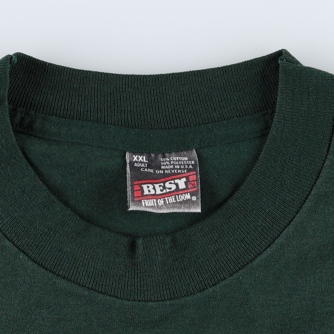 90'S Fruit of the Loom Best Printed T-shirt, Made in USA, Men's XXL, Vintage cotton green type Vintage Second Hand