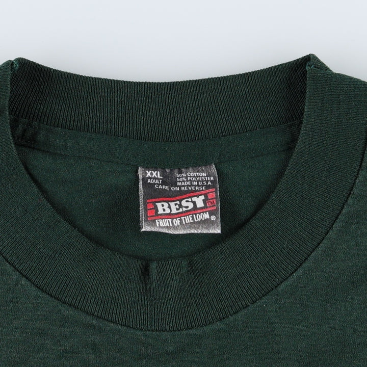 90'S Fruit of the Loom Best Printed T-shirt, Made in USA, Men's XXL, Vintage cotton green type Vintage Second Hand