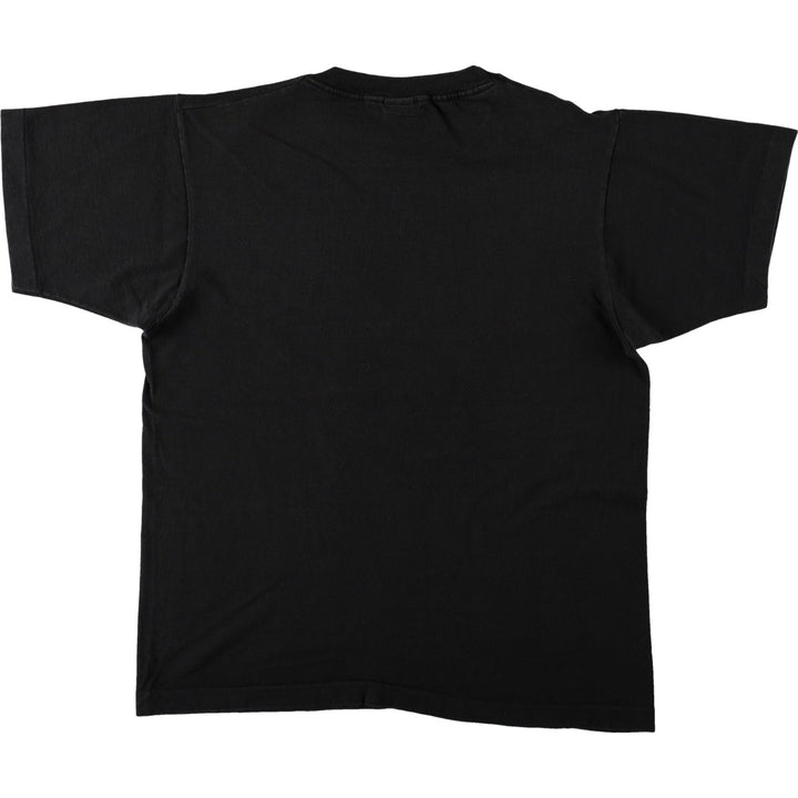 90'S Fruit of the Loom printed T-shirt, made in the USA, men's size L, vintage cotton black type Vintage Second Hand