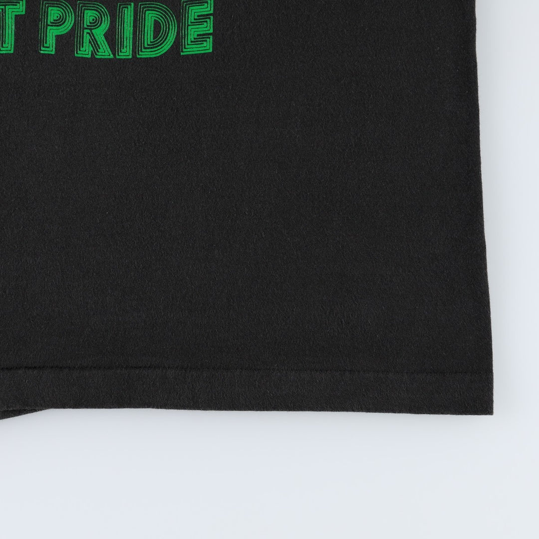90'S Fruit of the Loom printed T-shirt, made in the USA, men's size L, vintage cotton black type Vintage Second Hand