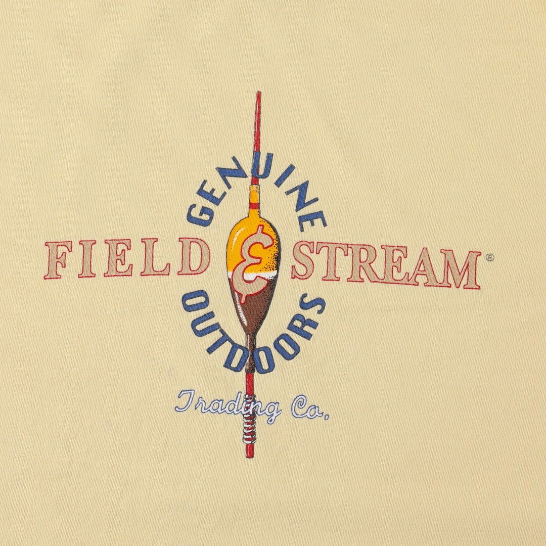 80s-90'S FIELD & STREAM Print T-Shirt, Made in USA, Men's XL equivalent, Vintage cotton yellow type Vintage Second Hand