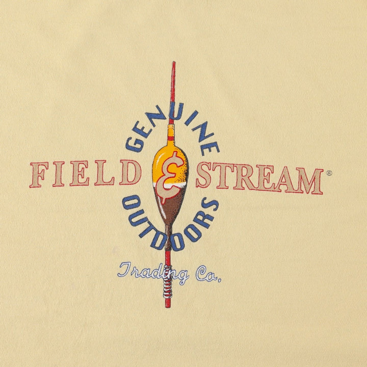 80s-90'S FIELD & STREAM Print T-Shirt, Made in USA, Men's XL equivalent, Vintage cotton yellow type Vintage Second Hand
