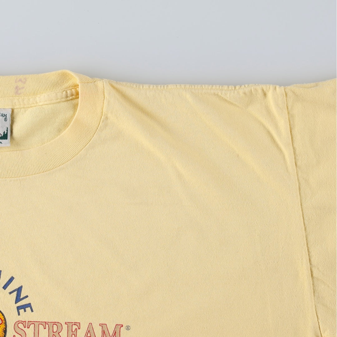 80s-90'S FIELD & STREAM Print T-Shirt, Made in USA, Men's XL equivalent, Vintage cotton yellow type Vintage Second Hand
