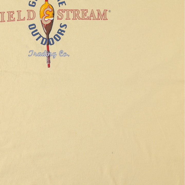 80s-90'S FIELD & STREAM Print T-Shirt, Made in USA, Men's XL equivalent, Vintage cotton yellow type Vintage Second Hand
